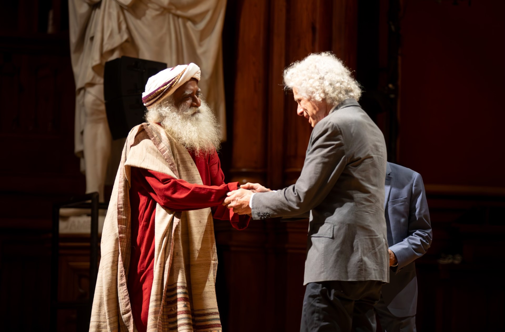 Dr. Steven Pinker and Sadhguru Shake Hands
