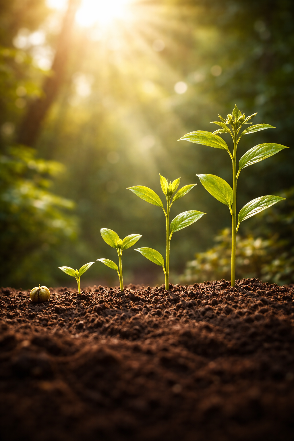 Picture of a seedling growing in the sun