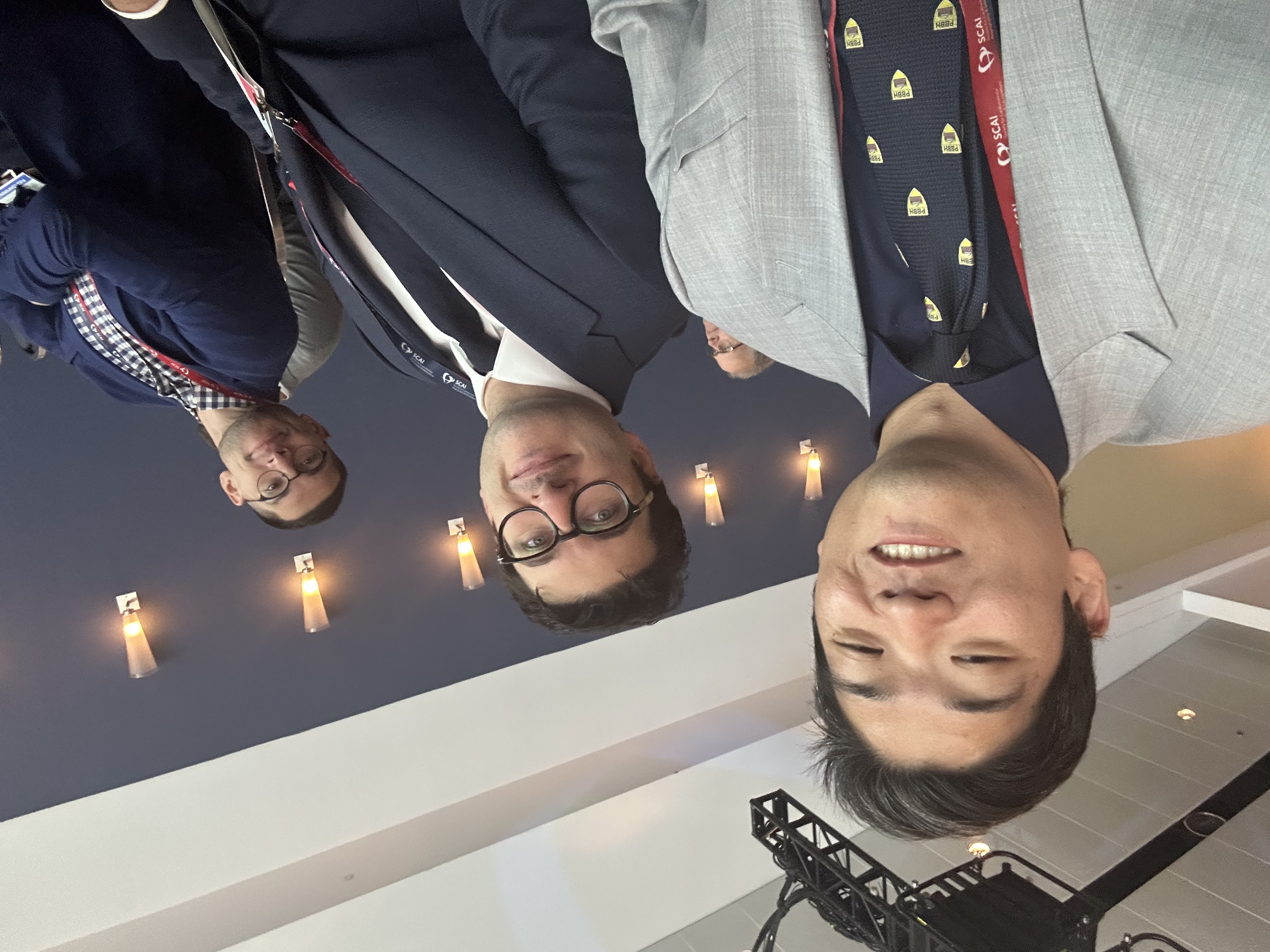 Selfie with mentees Joe Kim, Maxime Lebaz and Frank Medina at SCAI 2025