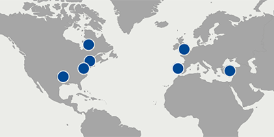 Map with lab locations