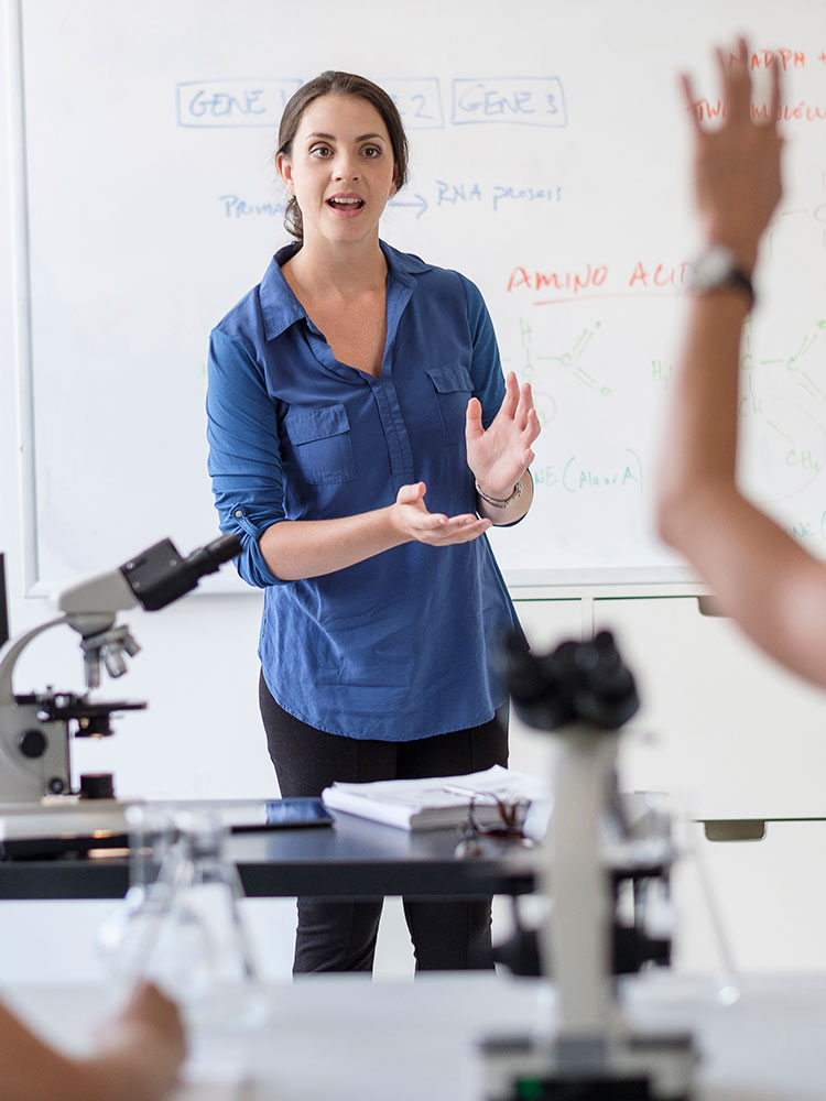 Instructor in the front of classroom