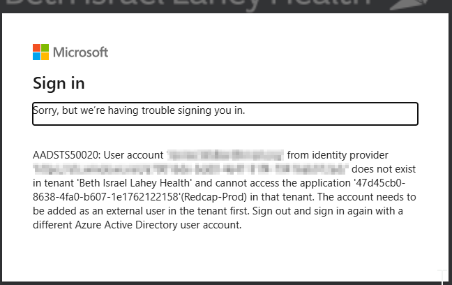 Tenant Related browser error
