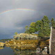 rainbow over MDIBL campus