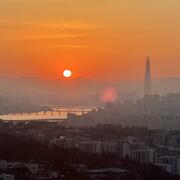 sunset over Han River, Seoul
