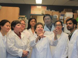 Barbara with lab fellows 2016