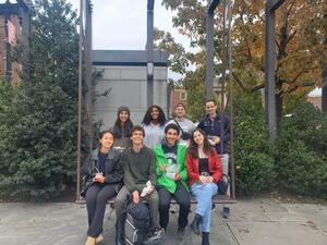 Group photo during food tour on swings