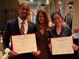 2021 Graduating Fellows, Josh Ellis, MD, and Alanna Darling, MD, with Fellowship Director, Nicole Dubosh, MD 