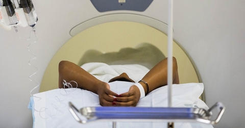 A Women in a MRI Machine 