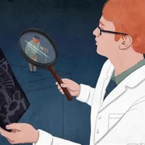 A Physician Looking at a Medical Scan 