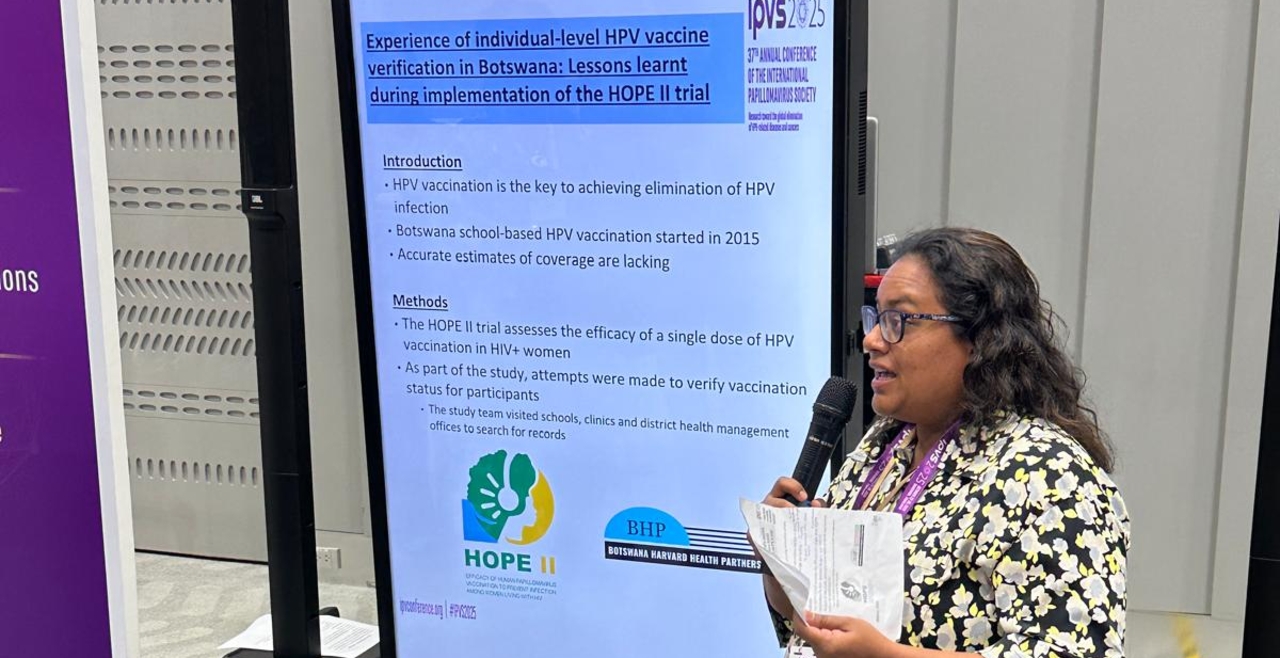 Swetha Jammalamadugu presenting Experience of individual-level HPV vaccine verification in Botswana