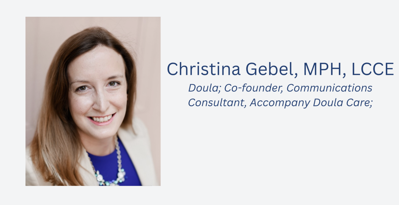 Photo of Christina Gebel, MPH, LCCE, smiling.