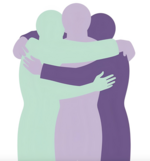 people hugging graphic