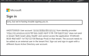 Tenant Related browser error