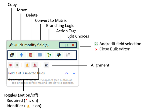 Quick Modify Toolbar Explained