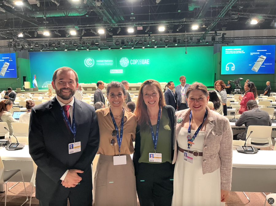 Caleb Dresser, Cat Giudice, Tess Wiskel, and Kimberly Humphrey at COP 28