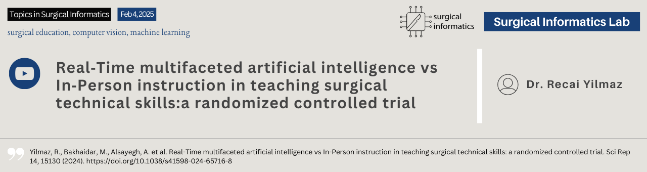 Real-Time multifaceted artificial intelligence vs In-Person instruction in teaching surgical technical skills: a randomized controlled trial