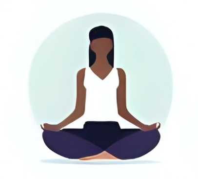 woman doing yoga graphic